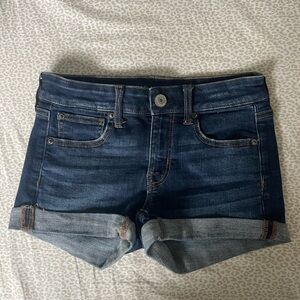 EUC American Eagle Woman's Super Stretch DARK JEANS Denim Shorts Size 2